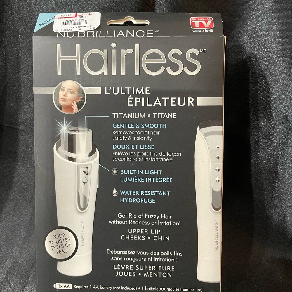 Nubrilliance facial hair remover, as seen on tv, new in box never used.